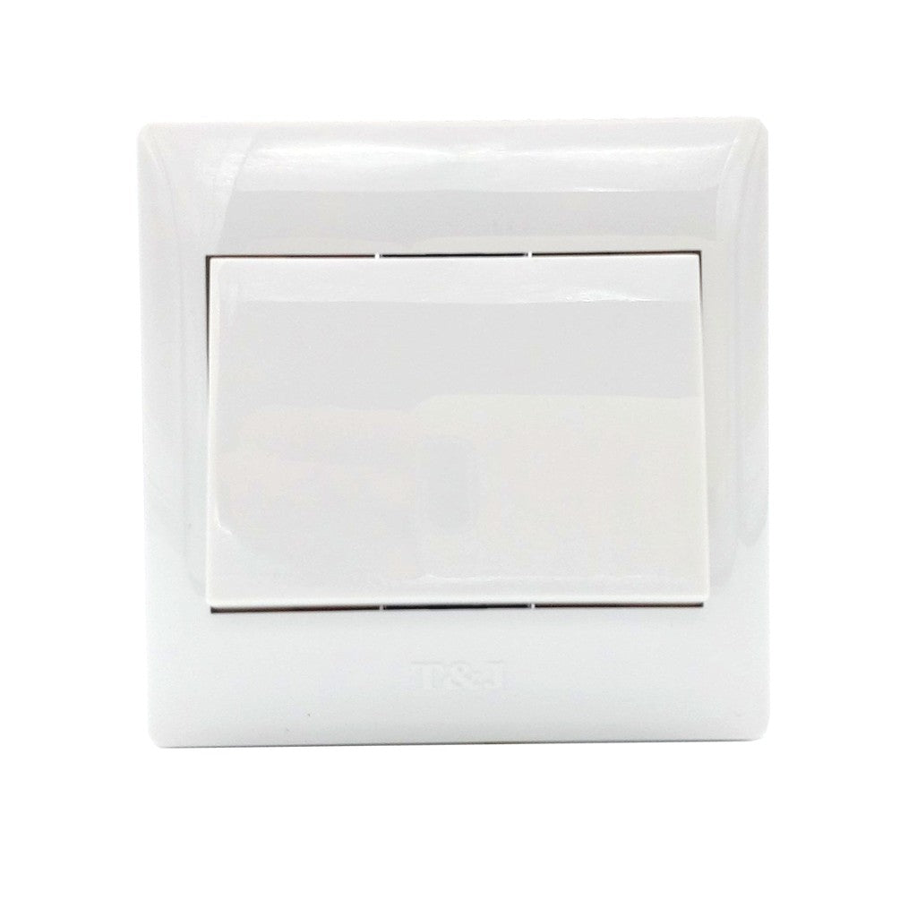 16A 1 Gang 1 Way Switch / HB271-N / Dazzle Series / White, T&J